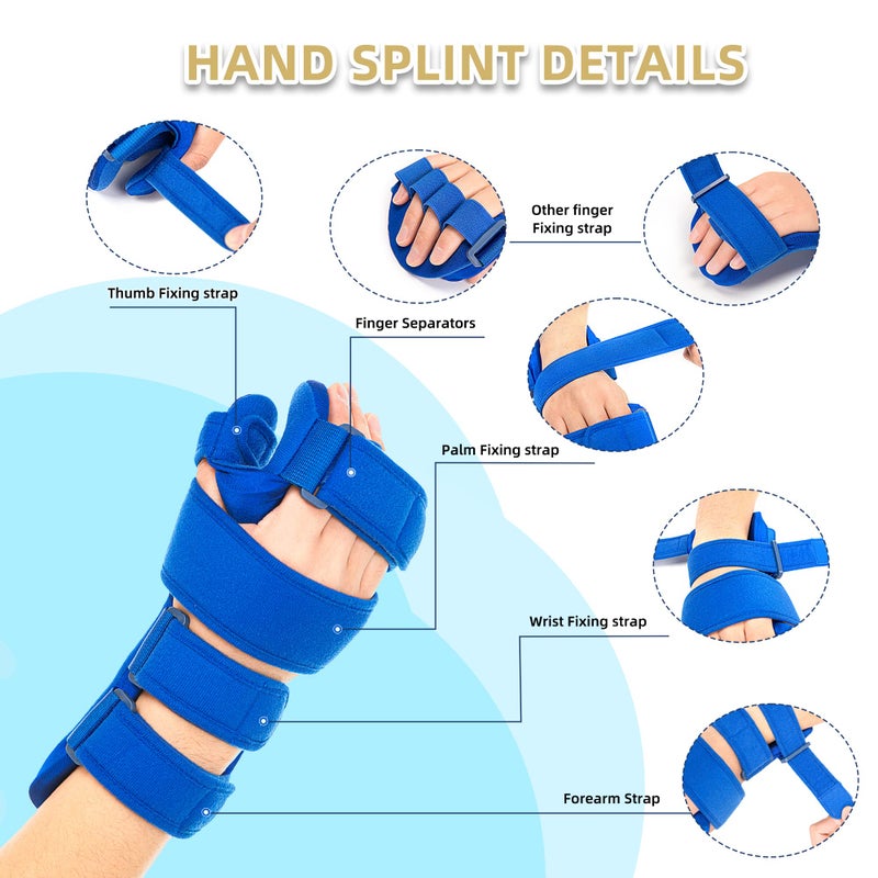 Fanwer Resting Hand Splint, Stroke Hand Therapy Equipment for Stroke Recovery Patients, Carpal Tunnel Syndrome, Arthritis, Tendinitis, Metacarpal Breaks (Medium Left) - Image 3