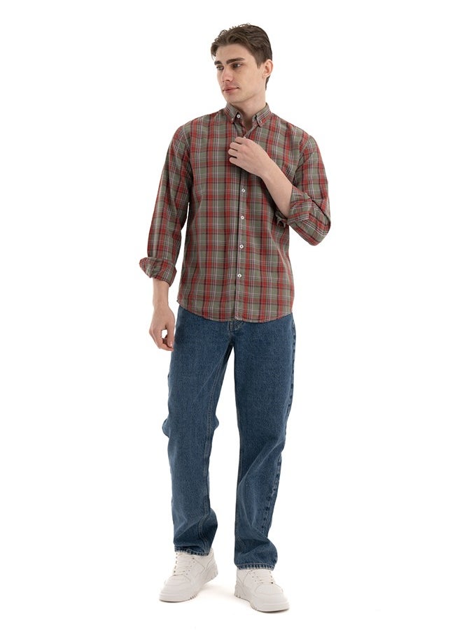 clever - Shirt Men's, Stylish, Oxford Cotton ,GREY, Multicolor - Image 1