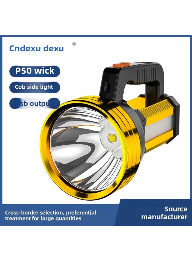 LED Flashlight Convenient Charging Portable Searchlight Large Capacity Multi-function Lithium Wholesale-Color:Z15-70 Gold  - Image 2