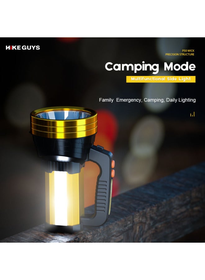LED Flashlight Convenient Charging Portable Searchlight Large Capacity Multi-function Lithium Wholesale-Color:Z15-70 Gold  - Image 3