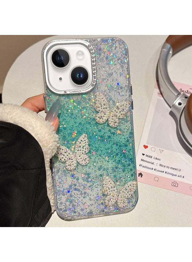 زبون جراب لهاتف iPhone 13 بتصميم فراشات وسماء مرصعة بالنجوم متدرجة الألوان IMD - Image 1