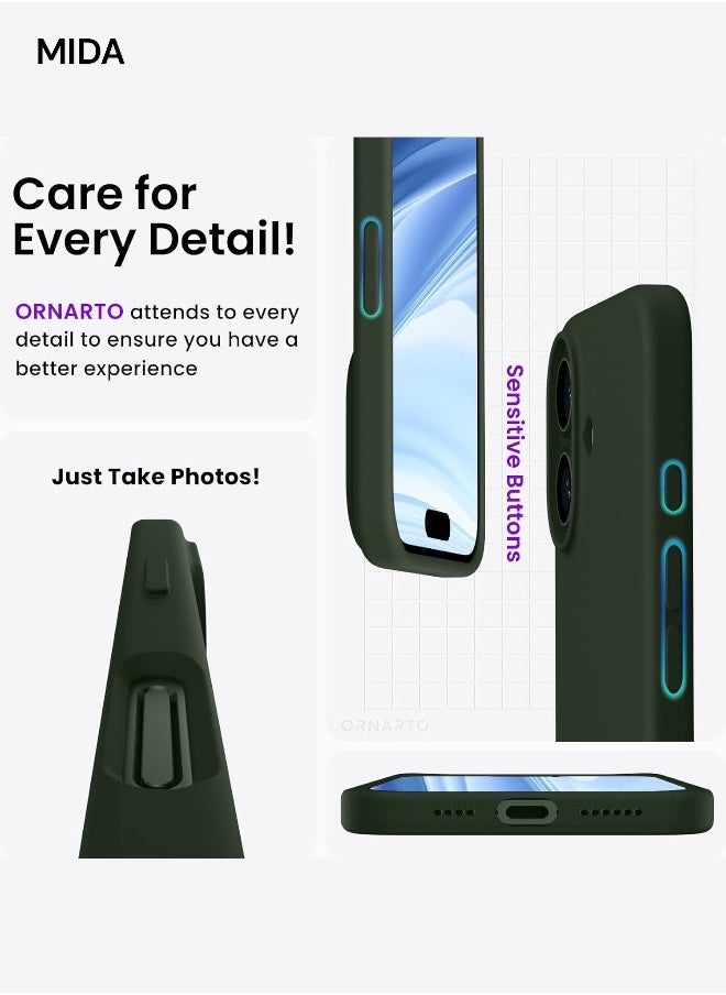 Mida iPhone 16 Plus Silicone Case Cover, full body protection case with a soft silky feel, shockproof cover with microfiber lining  - Image 4