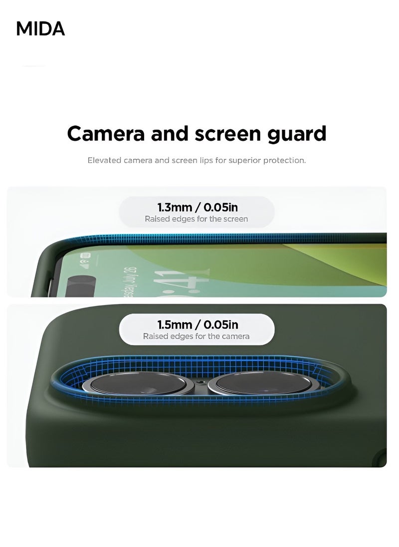 Mida iPhone 16 Plus Silicone Case Cover, full body protection case with a soft silky feel, shockproof cover with microfiber lining  - Image 3