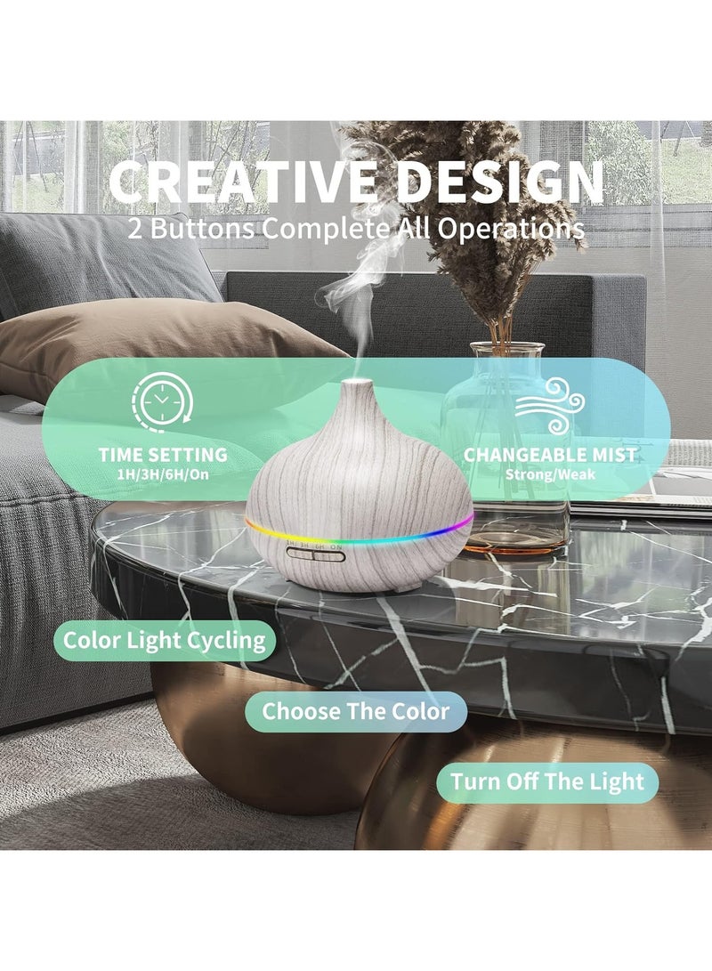 550ML White Aroma diffusers for Essential Oil Large Room,Essential Oils Aromatherapy Diffuser Cool Mist humidifier with Ambient Light  3 Timer,Waterless Auto Off Diffuser Vaporizers for Home Kids - Image 4