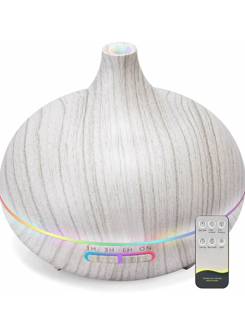 550ML White Aroma diffusers for Essential Oil Large Room,Essential Oils Aromatherapy Diffuser Cool Mist humidifier with Ambient Light  3 Timer,Waterless Auto Off Diffuser Vaporizers for Home Kids - Image 1