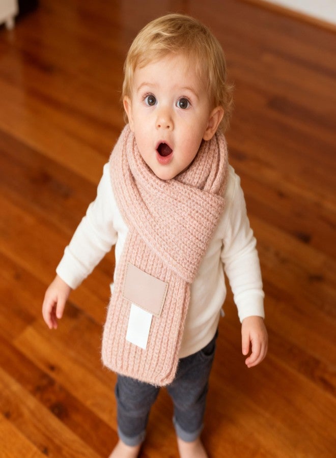 CaySep Kids Winter Knitted Warm Scarf Neck Warmer Fashion Solid Color Scarf for Boys Girls, Pink, one size - Image 5
