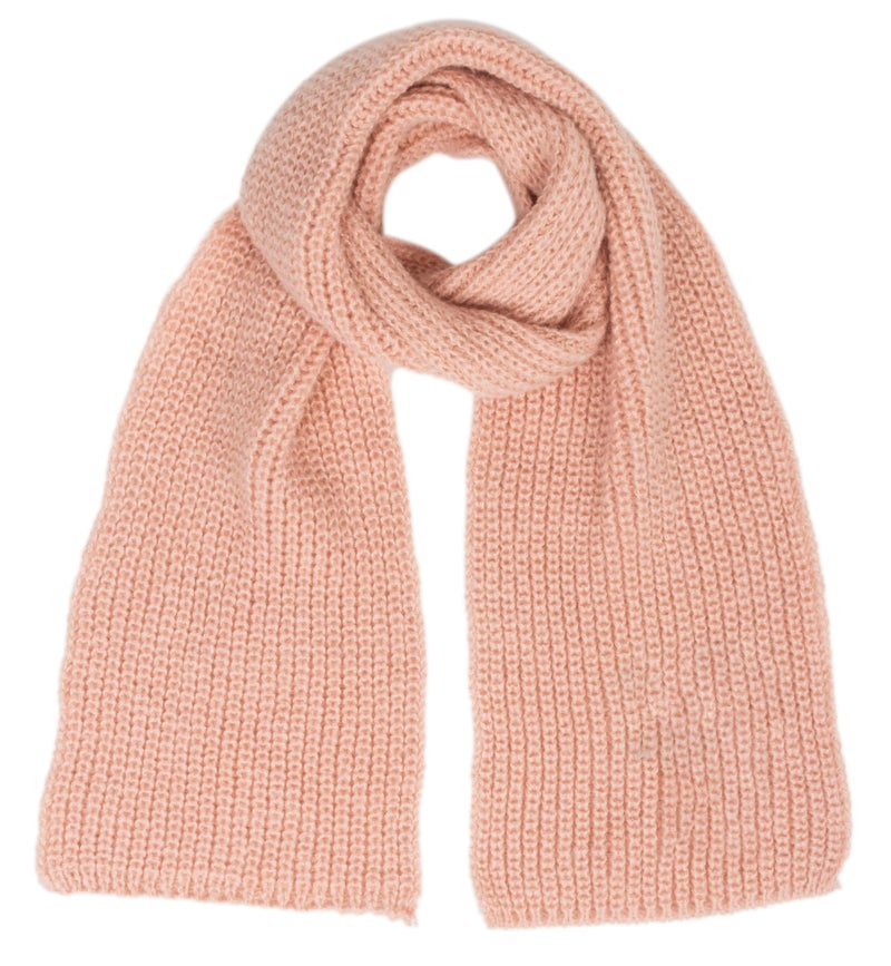 CaySep Kids Winter Knitted Warm Scarf Neck Warmer Fashion Solid Color Scarf for Boys Girls, Pink, one size - Image 1