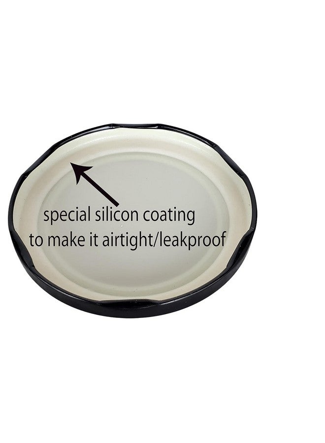 Pure Source India Metal Lug Cap Lid for Glass jar and Milk Bottles, Rust Free, Airtight, Food Grade Caps- 10 Pieces, 42 mm, Black - Image 2