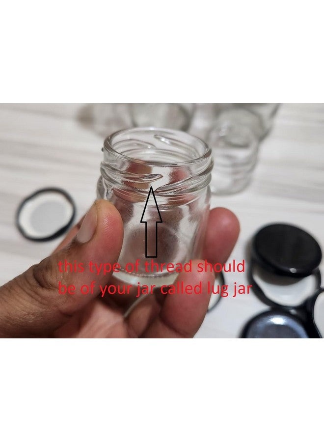 Pure Source India Metal Lug Cap Lid for Glass jar and Milk Bottles, Rust Free, Airtight, Food Grade Caps- 10 Pieces, 42 mm, Black - Image 5