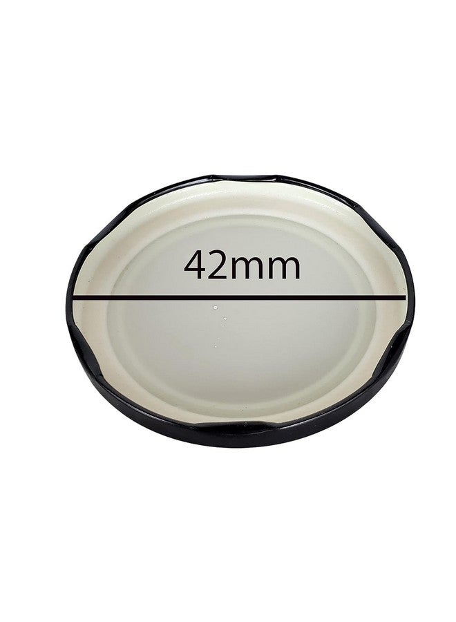 Pure Source India Metal Lug Cap Lid for Glass jar and Milk Bottles, Rust Free, Airtight, Food Grade Caps- 10 Pieces, 42 mm, Black - Image 3