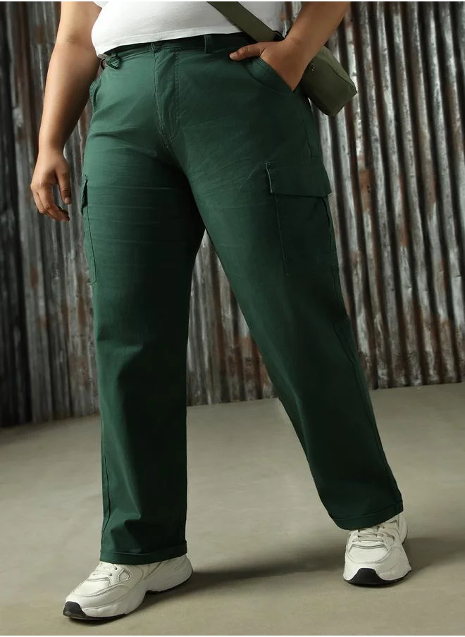 هاي ستار High Star Plus Size High Rise Regular Fit Trousers