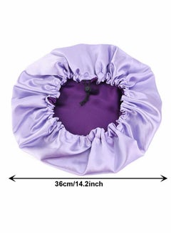 KASTWAVE 3 Pieces Satin Bonnet Adjustable Silk Bonnet Elastic Satin Sleep Hat Shower Caps Hair Bonnet for Women Curly Hair Nightcap 3 Colors  - Image 2