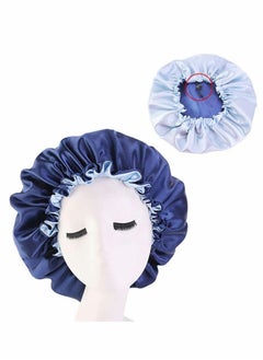 KASTWAVE 3 Pieces Satin Bonnet Adjustable Silk Bonnet Elastic Satin Sleep Hat Shower Caps Hair Bonnet for Women Curly Hair Nightcap 3 Colors  - Image 3