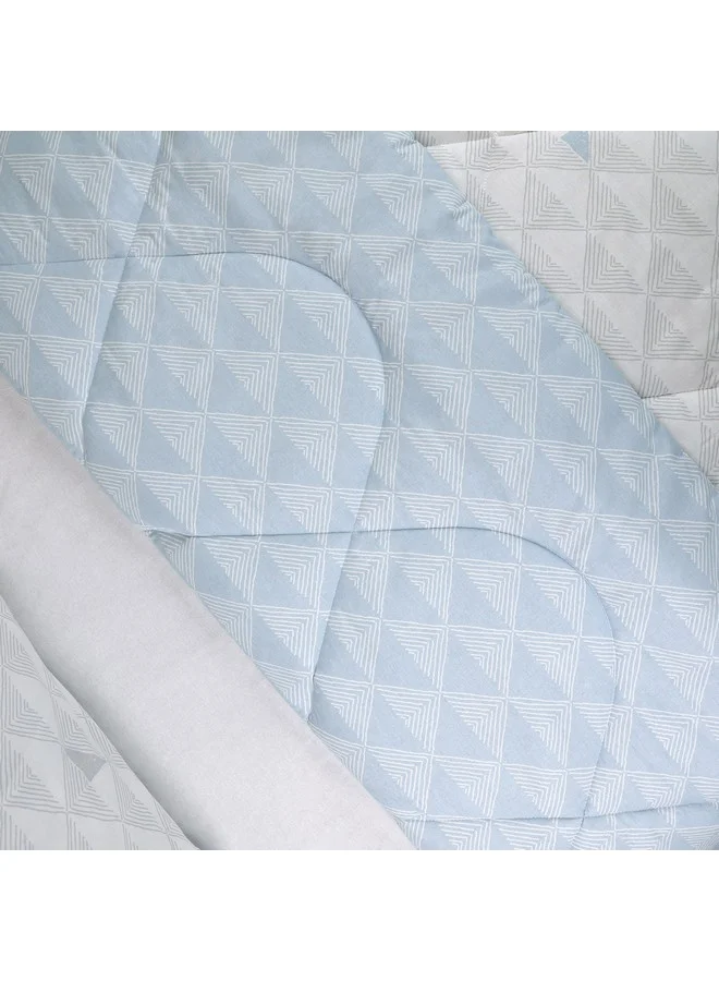 Home Box Malta Pixel 3-Piece Printed Cotton King Comforter Set 240 x 220 cm