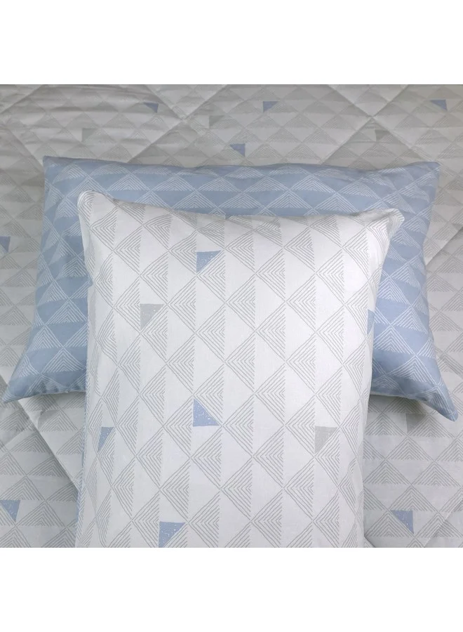 Home Box Malta Pixel 3-Piece Printed Cotton King Comforter Set 240 x 220 cm