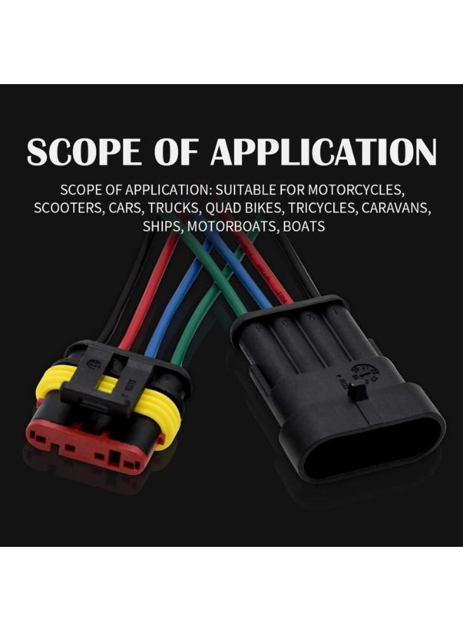 Generic 5PCS 4Pin Way Electrical Connector Terminal, Male and Female Waterproof Wire, 1.5mm Series Terminal Connector, Car Connector Waterproof Electrical Connector for Truck, Motorcycle, Boat  - Image 3