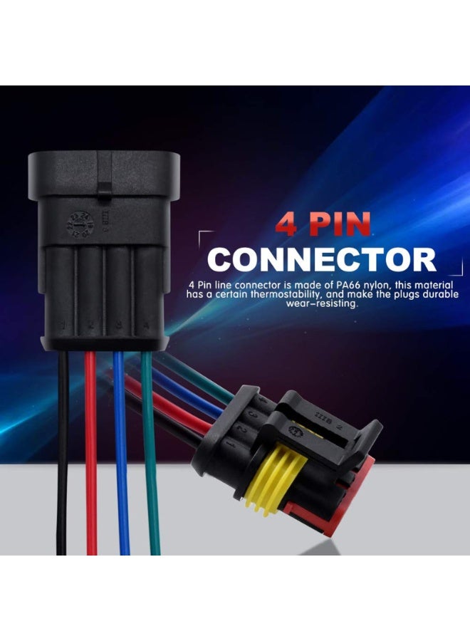 Generic 5PCS 4Pin Way Electrical Connector Terminal, Male and Female Waterproof Wire, 1.5mm Series Terminal Connector, Car Connector Waterproof Electrical Connector for Truck, Motorcycle, Boat  - Image 4