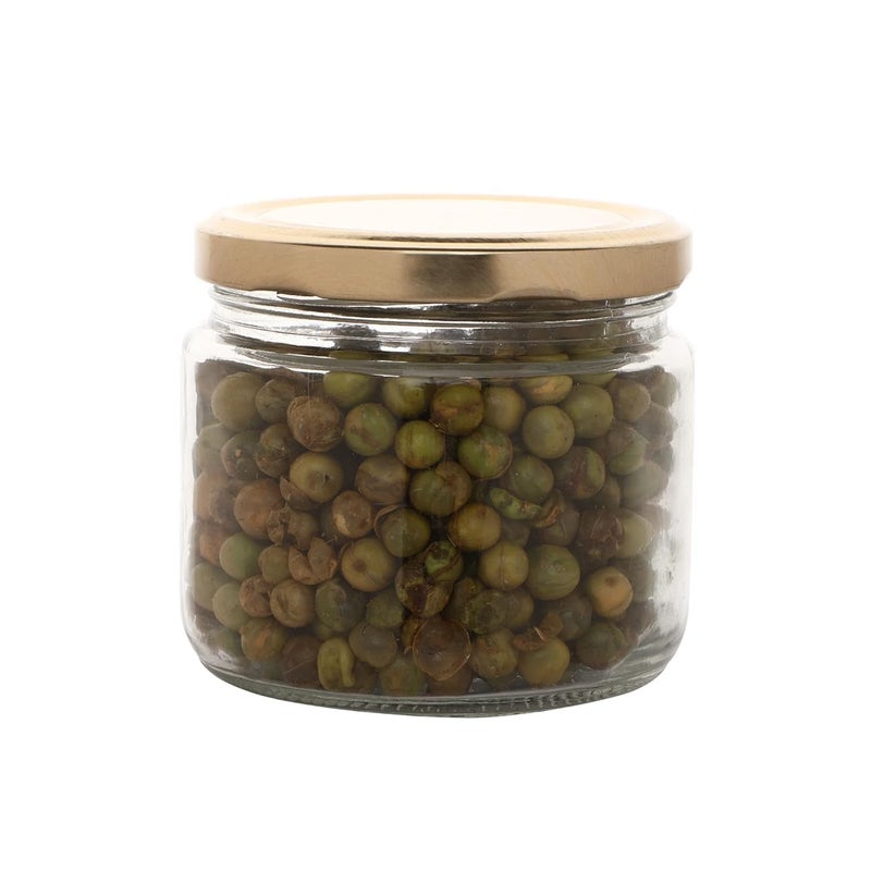 Cartvilla Cartvilla 350 ml Glass Jars Transparent Round Shape Golden Lid Air Tight Kitchen Organizer Salsa Jar Storage container for Cakes Jam Pickle Tea Coffee Chutney Set of 6 - Image 5