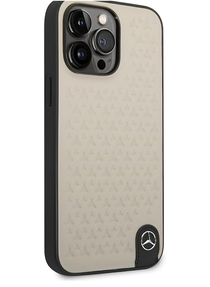 Mercedes-Benz CG MOBILE Mercedes-Benz Genuine Leather Case With Star Pattern, Compatible w/ 15 Pro (6.1") Protective Cover, Scratch & Drop Protection, Shockproof, Wireless Charger Compatibility (Grey)  - Image 2