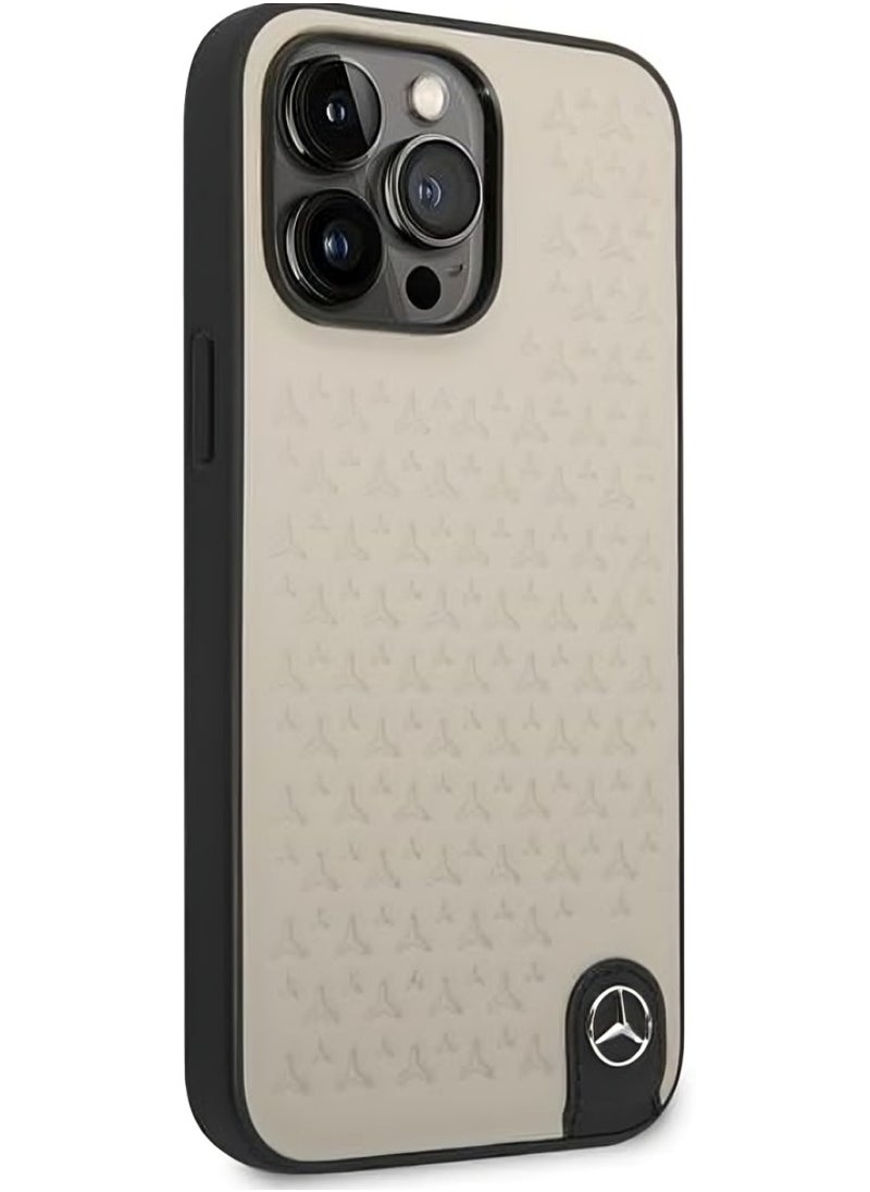 Mercedes-Benz CG MOBILE Mercedes-Benz Genuine Leather Case With Star Pattern, Compatible w/ 15 Pro (6.1") Protective Cover, Scratch & Drop Protection, Shockproof, Wireless Charger Compatibility (Grey)  - Image 4