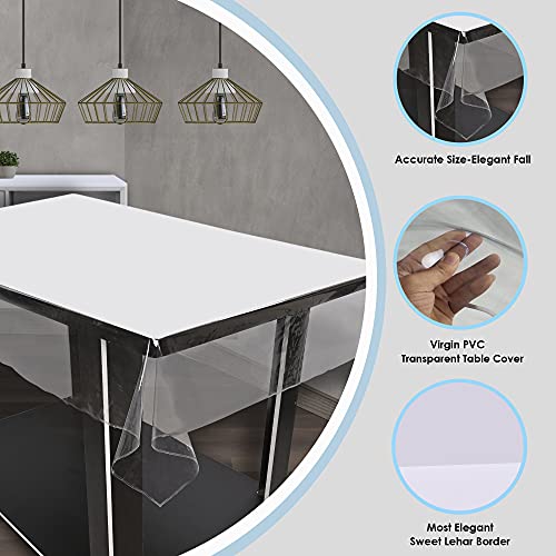 Oriental Weavers OrientalWeavers Premium 6 Seater Large Dining Tablecloth Protector 60x90In - Waterproof and Stain Resistant - Rectangular Transparent PVC Table Cover - Image 2