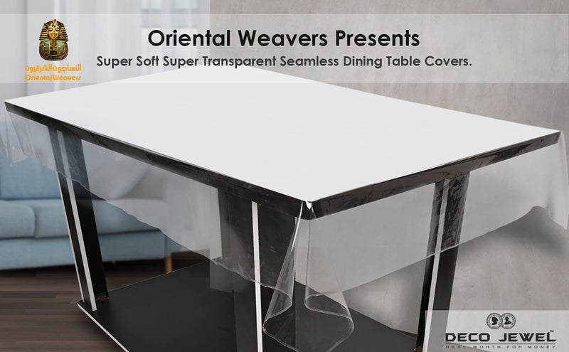 Oriental Weavers OrientalWeavers Premium 6 Seater Large Dining Tablecloth Protector 60x90In - Waterproof and Stain Resistant - Rectangular Transparent PVC Table Cover - Image 5