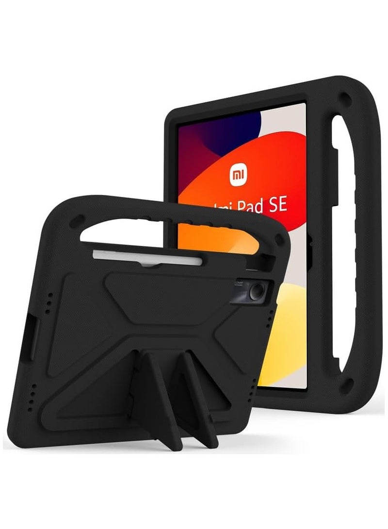 VKL Case For Xiaomi Redmi Pad SE 11-Inch (2023), EVA Foam Lightweight Shockproof Duarable, Tablet Cover with Handle Stand Case For Children Firendly, Black - Image 1