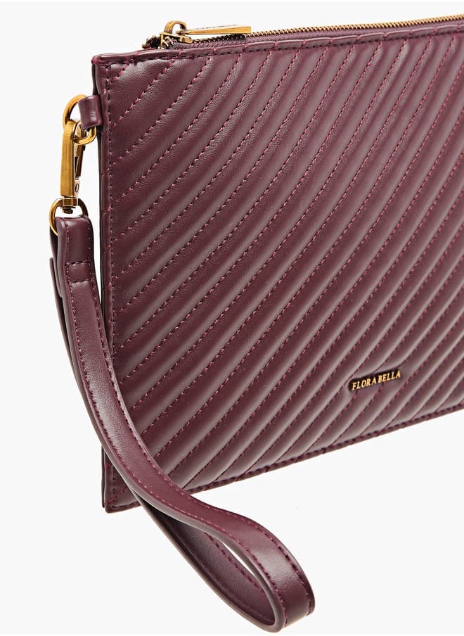 Flora Bella By Shoexpress Women Quilted Wallet with Zip Closure and Wrist Loop  - Image 5