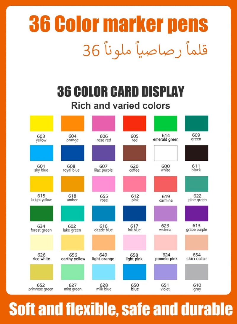 36-color acrylic paint markers, soft-bristled acrylic paint markers, quick-drying and waterproof acrylic markers, suitable for painting and DIY crafts. - Image 4