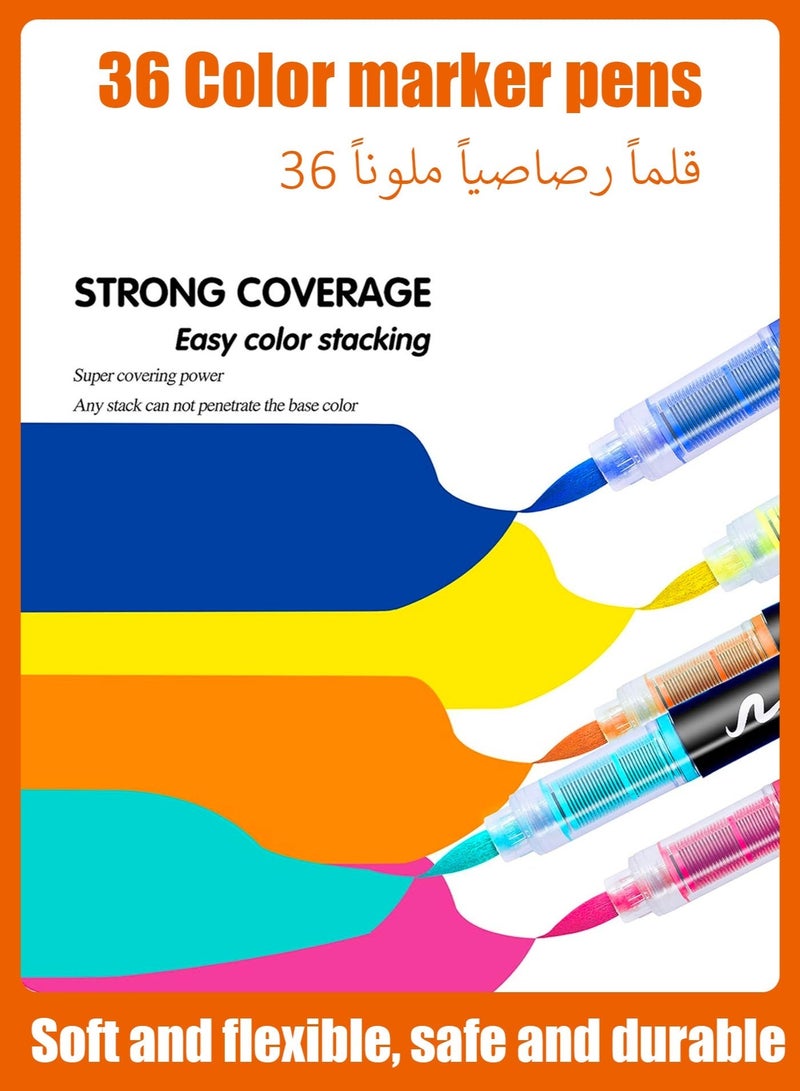 36-color acrylic paint markers, soft-bristled acrylic paint markers, quick-drying and waterproof acrylic markers, suitable for painting and DIY crafts. - Image 3