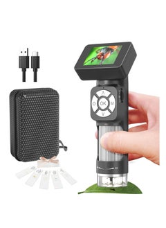 SYOSI Portable Pocket Microscope Kit, Mini Handheld Digital Microscope 500X with 8 Adjustable LED Lights and 2" LCD Screen, Pocket Microscope Kit for Kids and Adults, Windows PC Compatible  - Image 1