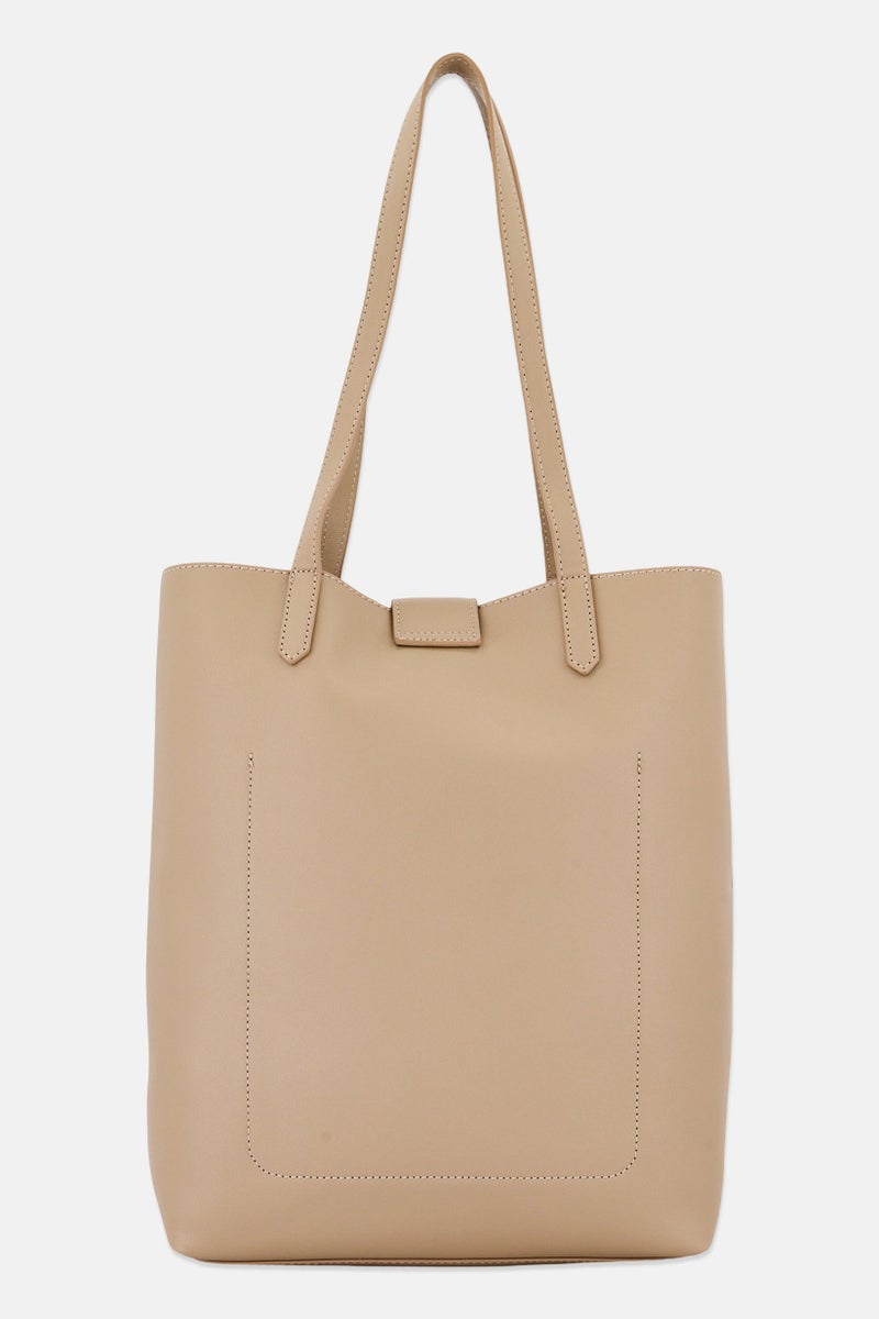Cavalli Class Women Logo Charm Tote Bag, Beige  - Image 1
