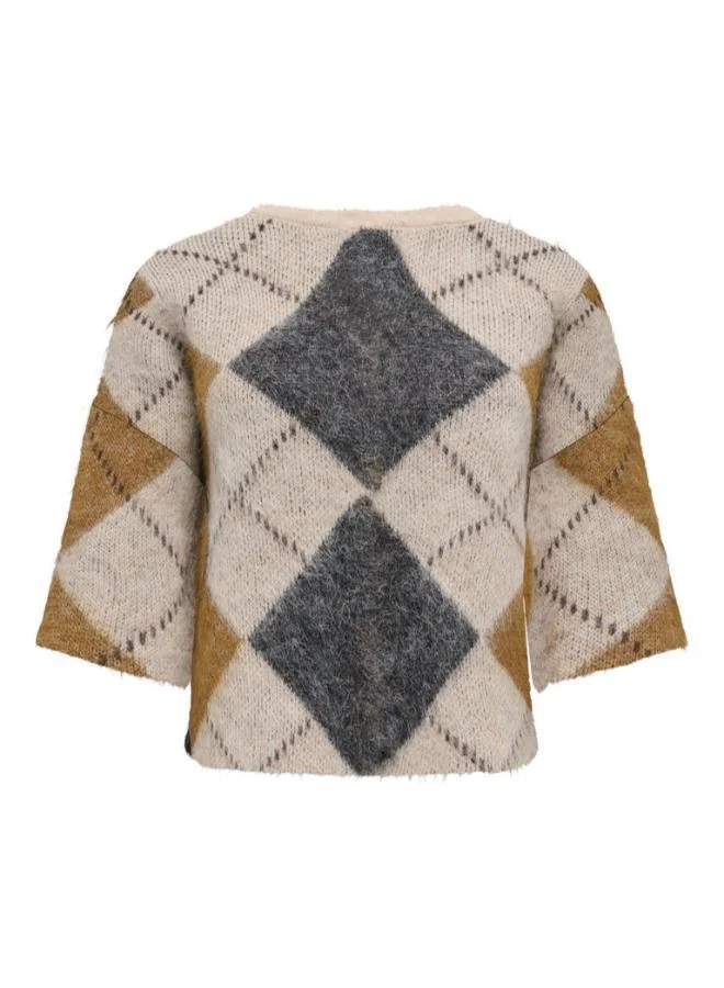 اونلي Onlnoeme Short Sleeve Pattern Crew Neck Pullover