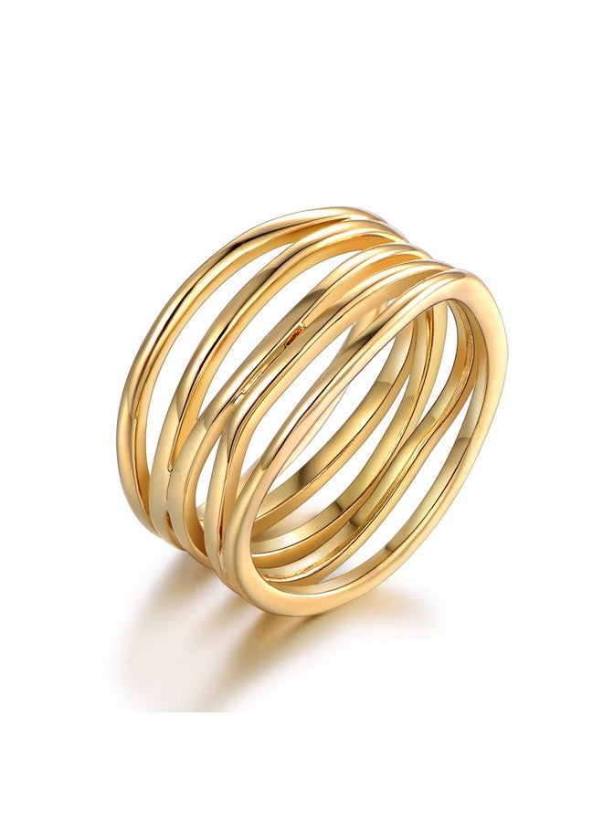 Barzel 18K Gold Plated Statement Ring For Women - (Gold, 9) - Image 1