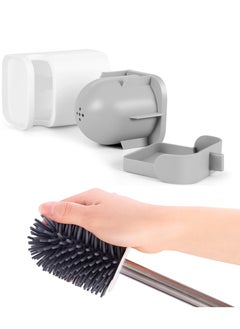 Home Care Wall-mounted Design Soft TPR Toilet Cleaning Brush Bathroom WC Silicon Toilet Brush with Holder  - Image 4