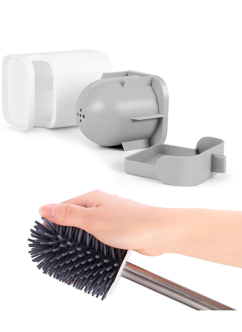 Home Care - Wall-mounted Design Soft TPR Toilet Cleaning Brush Bathroom WC Silicon Toilet Brush with Holder - Image 1