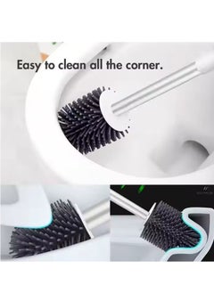 Home Care Wall-mounted Design Soft TPR Toilet Cleaning Brush Bathroom WC Silicon Toilet Brush with Holder  - Image 5