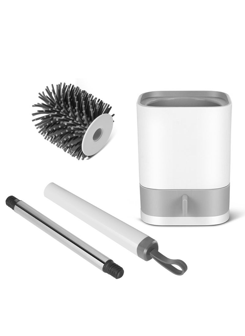 Home Care - Wall-mounted Design Soft TPR Toilet Cleaning Brush Bathroom WC Silicon Toilet Brush with Holder - Image 1