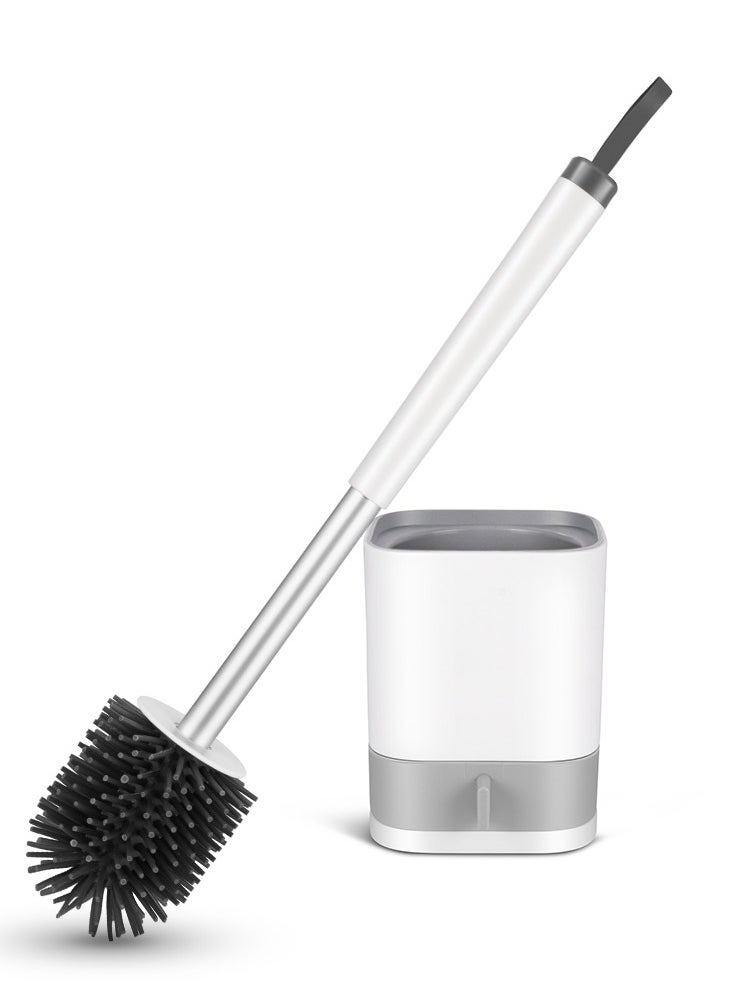 Home Care - Wall-mounted Design Soft TPR Toilet Cleaning Brush Bathroom WC Silicon Toilet Brush with Holder - Image 1