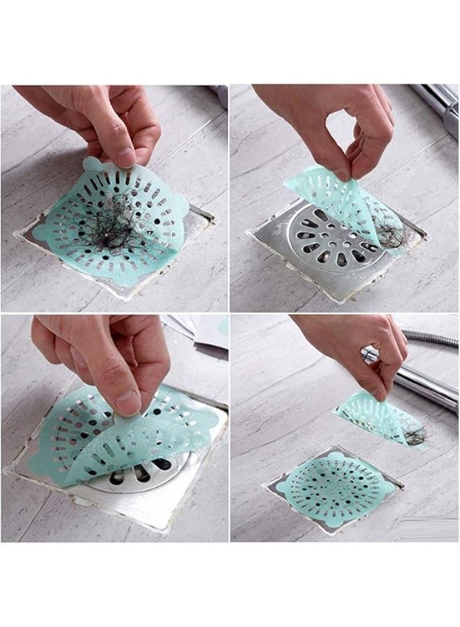 10PCS Disposable Sink Filter Shower Drain Stickers Drain Hair Catcher Strainer Non-Woven Floor Drain Cover for Kitchen Bathroom，Effective Kitchen Bathroom Hair Cleaning Stickers - Image 5