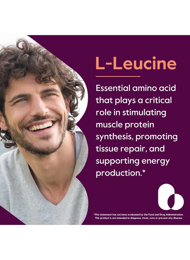 BESTVITE - L-Leucine 500mg per Capsule (240 Vegetarian Capsules) - No Stearates - No Fillers - No Flow Agents - Vegan - Non GMO - Gluten Free - Image 1