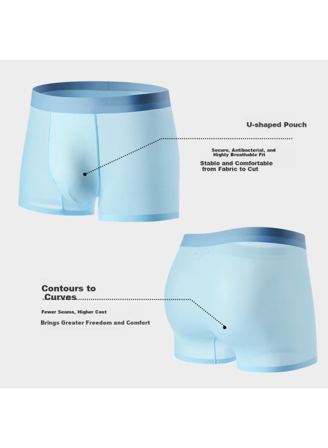 Briars 7a Antibacterial Crotch Men's Underwear Four-season Seamless Boxer Briefs Ice Silk Breathable 2XL 4-pack - Image 2