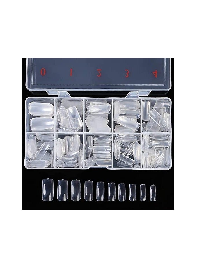 Fake Nails Oval Nails False Round Nails Full Cover Artificial Press On Nails Natural 100pcs 10 Sizes With Box - Image 1