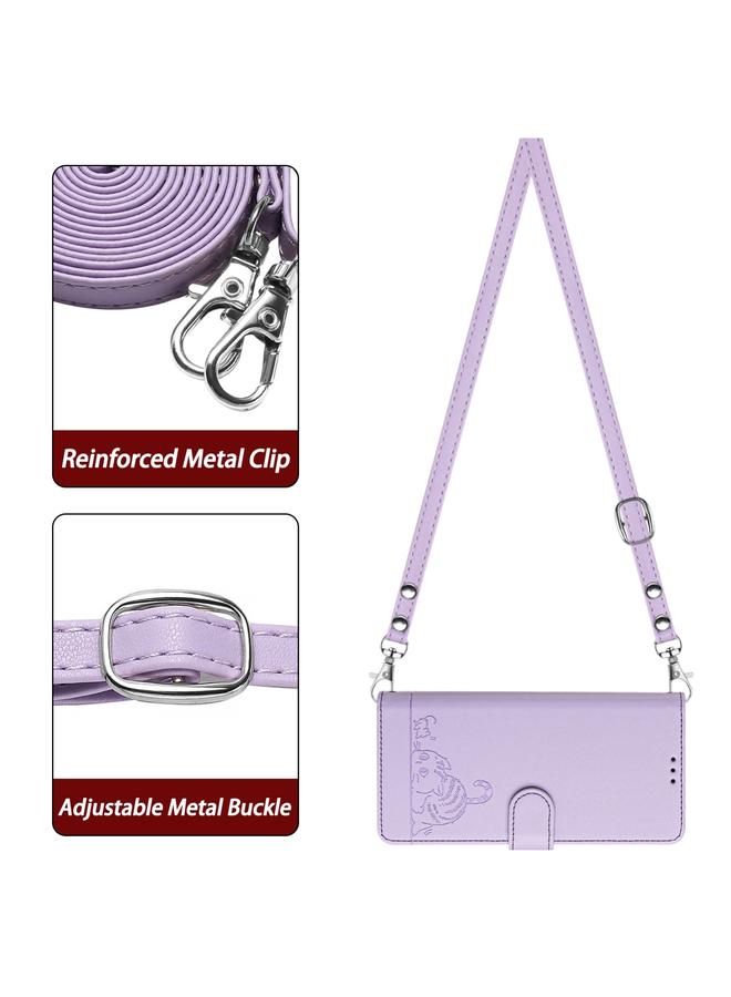 إيروريكس جراب هاتف Oukitel C51 من الجلد المنقوش بنمط Cat Rat RFID مع حبل تعليق - Image 3