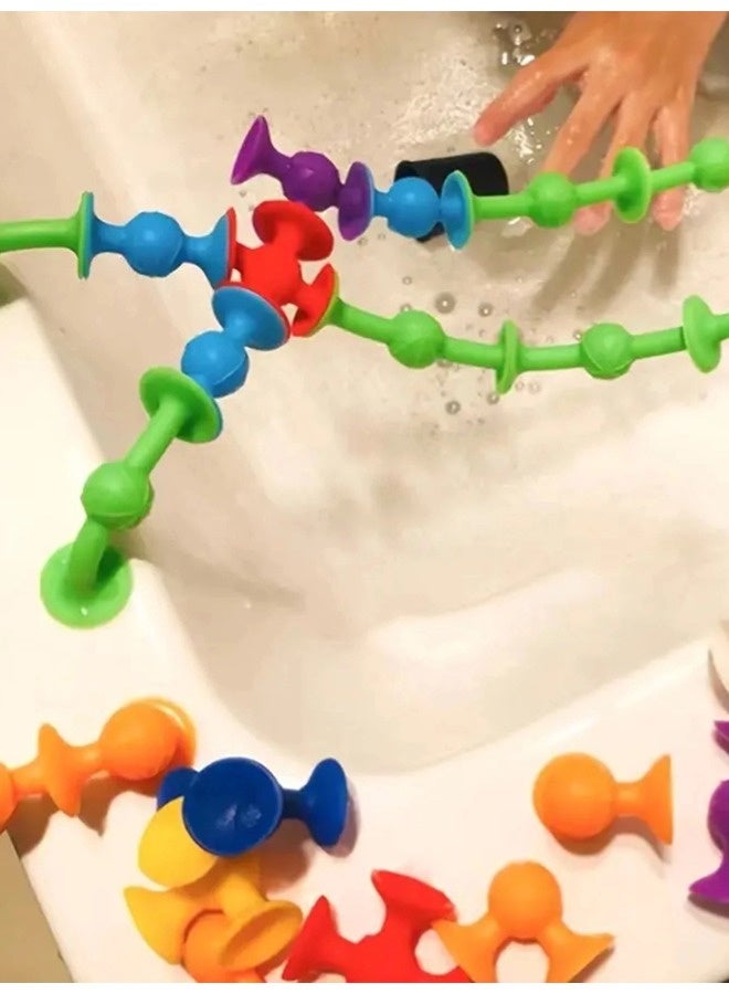 شيبشيب 11 قطعة، ألعاب مصاصة، ألعاب استحمام، مجموعة بناء من السيليكون، ألعاب كتل DIY، ألعاب مصاصة، ألعاب حوض الاستحمام، لعبة حسية للأطفال من 3 إلى 8 سنوات من الأولاد والبنات - Image 3