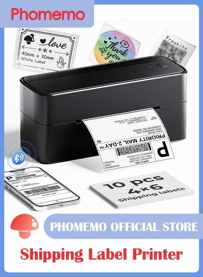 phomemo 241-BT Bluetooth Thermal Label Printer, 4X6" Wireless Shipping Label Printer for Small Business, Label Printer for Shipping Packages, Compatible with iPhone, Android (Black) - Image 1