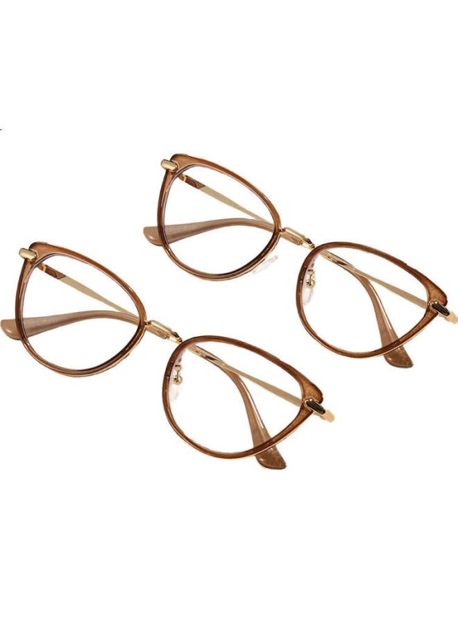 Boshide Anti-Blue Light Glasses, Non-Prescription Glasses, Cat Eye Glasses, Anti-Radiation Glasses, Protective Eyewear For Women, Pastoral Ice Coffee - Image 1
