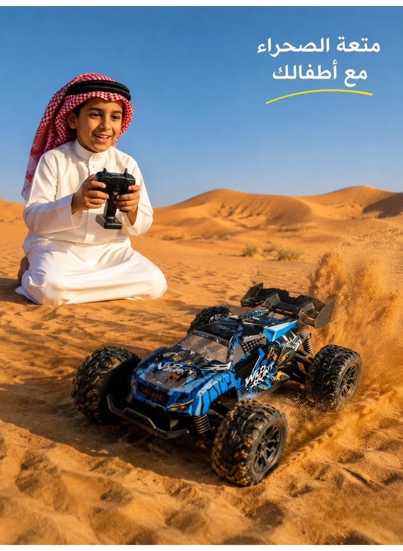 سيارة ريموت كنترول معدنية قابلة للشحن - سيارة سباق لاسلكية بـ 2.4 جيجاهرتز مع جهاز تحكم يدوي، لعبة سيارة دفع رباعي مقاومة للصدمات كهدية للأطفال والأولاد - Image 3