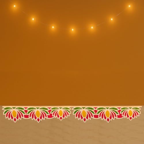 Craftvatika Lotus Design Portable MDF Rangoli Stencil Set of 4 for Diwali Decoration Item, Festive Decor, 16 Inch Reusable Rangoli Stencils for Floor Decor, Diwali Festival Item Pooja Room Decorations - Image 4