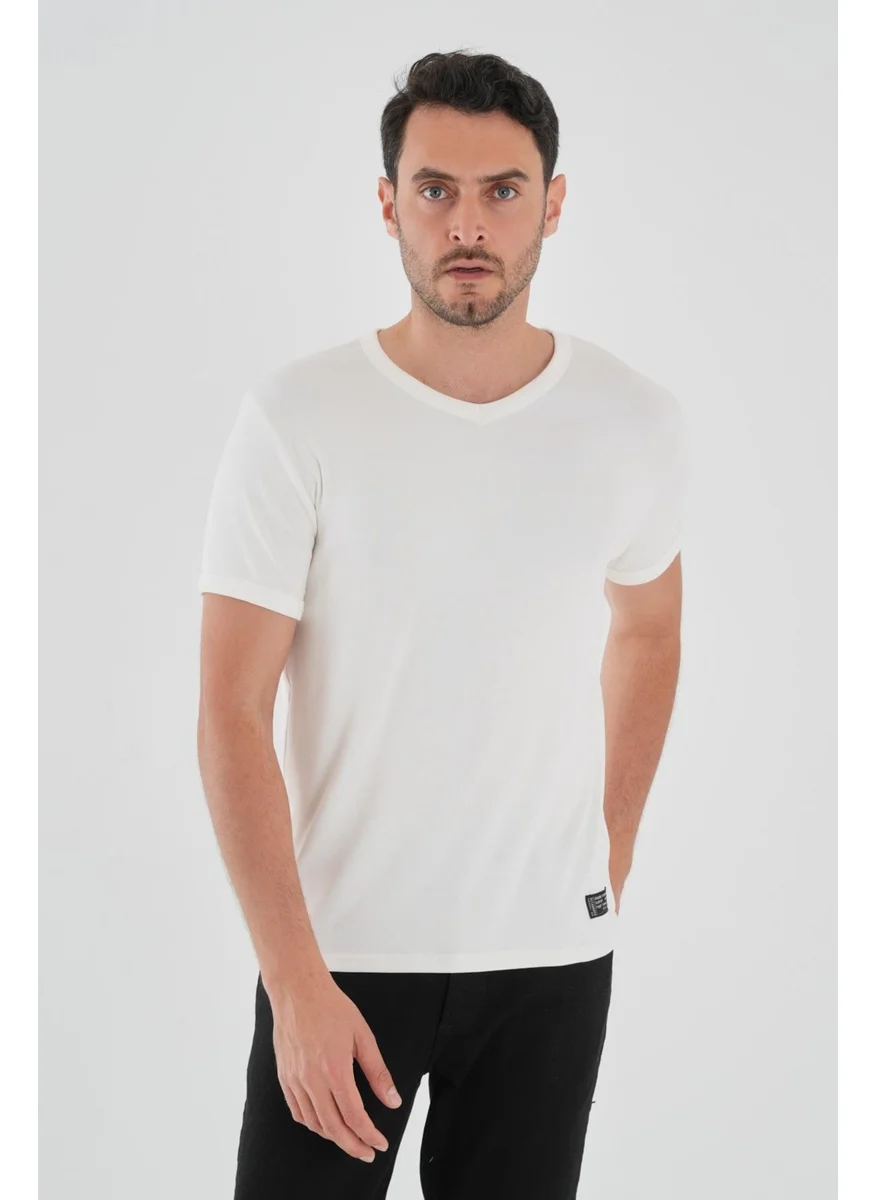 الكسندر جاردي Alexandergardi V Neck Basic T-Shirt